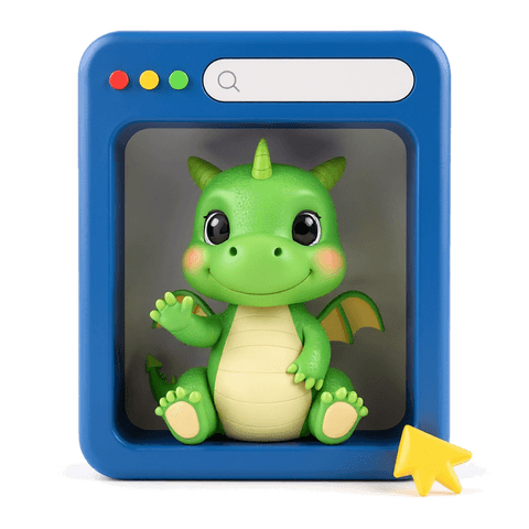 Dragon inside a browser window